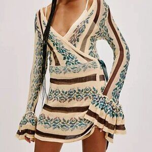 Free Peopke Bohemian Knit Wrap Cardigan Size L USED
